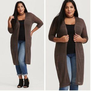 Torrid Pointelle Knit Duster Cardigan
